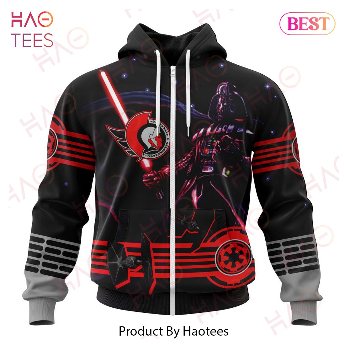 NHL Ottawa Senators Specialized Starwar Darth Vader Version Jersey Hoodie NHL Ottawa Senators Specialized Starwar Darth Vader Version Jersey Hoodie