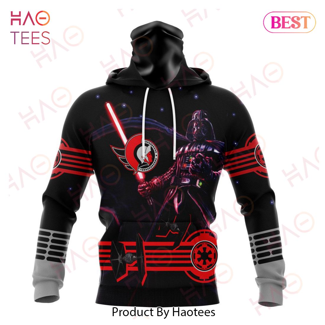 NHL Ottawa Senators Specialized Starwar Darth Vader Version Jersey Hoodie NHL Ottawa Senators Specialized Starwar Darth Vader Version Jersey Hoodie