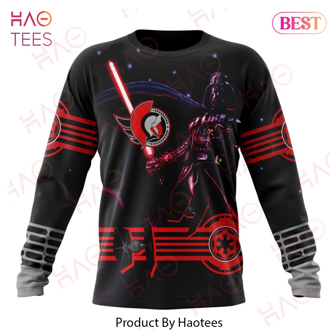 NHL Ottawa Senators Specialized Starwar Darth Vader Version Jersey Hoodie NHL Ottawa Senators Specialized Starwar Darth Vader Version Jersey Hoodie