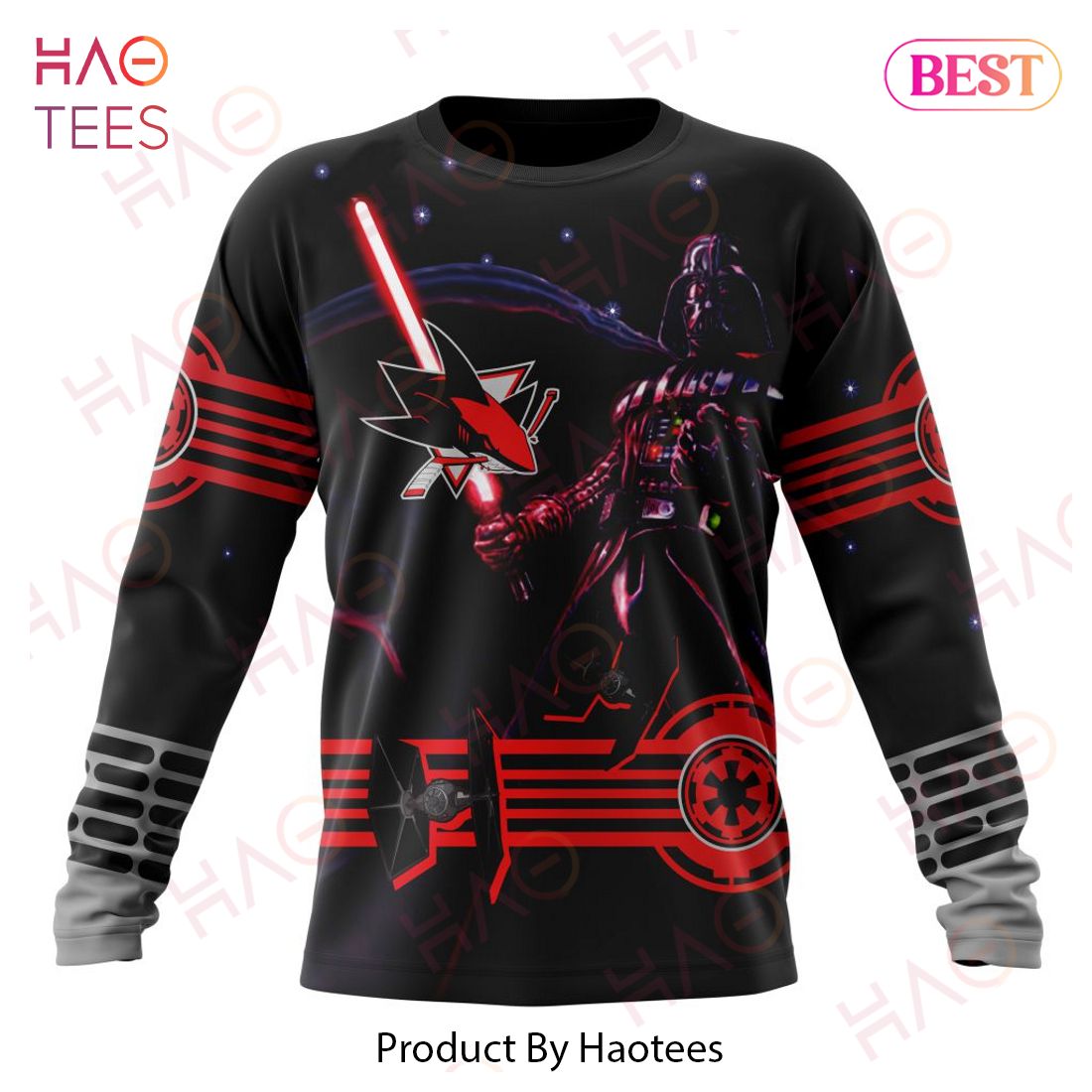 NHL San Jose Sharks Specialized Starwar Darth Vader Version Jersey Hoodie NHL San Jose Sharks Specialized Starwar Darth Vader Version Jersey Hoodie