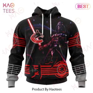 NHL Vancouver Canucks Specialized Starwar Darth Vader Version Jersey Hoodie