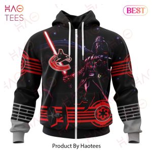 NHL Vancouver Canucks Specialized Starwar Darth Vader Version Jersey Hoodie