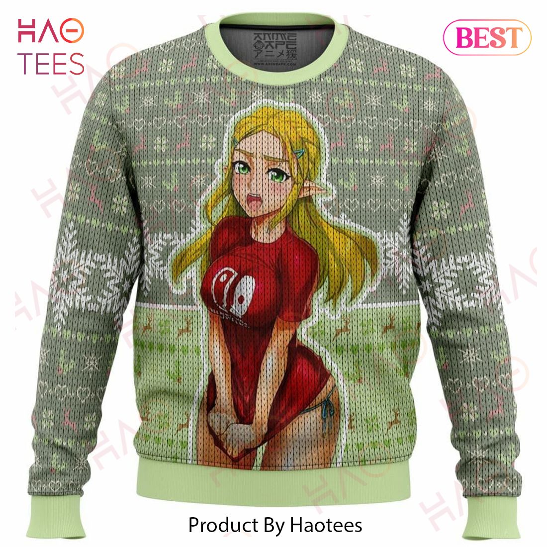 Ahegao Zelda Ugly Christmas Sweater Ahegao Zelda Ugly Christmas Sweater