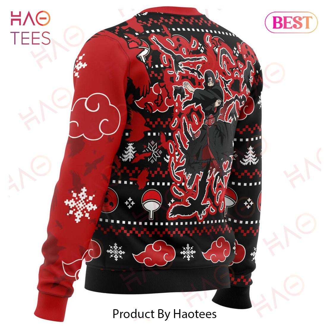 Akatsuki Itachi Symbolic Crows Naruto Christmas Sweater Akatsuki Itachi Symbolic Crows Naruto Christmas Sweater