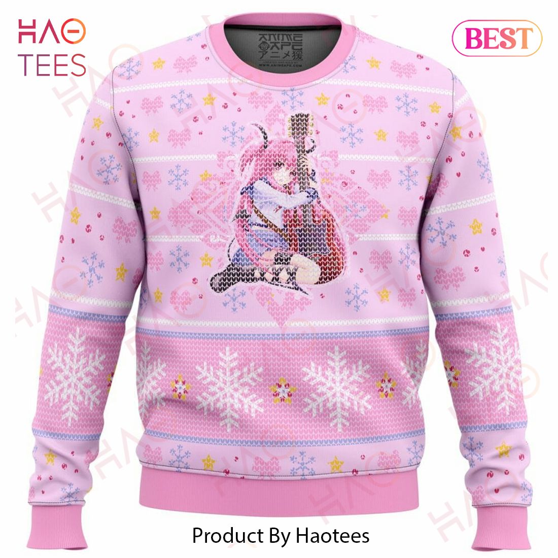 Angel Beats Yui Loves Guitar Ugly Christmas Sweater Angel Beats Yui Loves Guitar Ugly Christmas Sweater