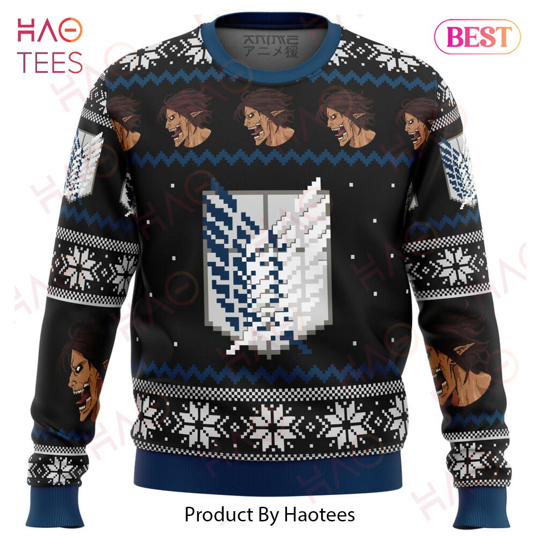 Attack on Titan Survery Corps Ugly Christmas Sweater Attack on Titan Survery Corps Ugly Christmas Sweater