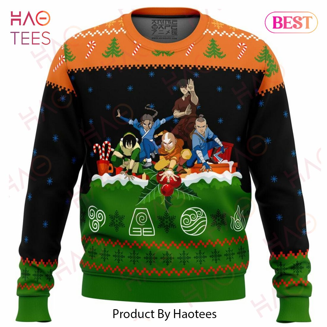 Avatar the Last Airbender On the Chimney Top Ugly Christmas Sweater Avatar the Last Airbender On the Chimney Top Ugly Christmas Sweater