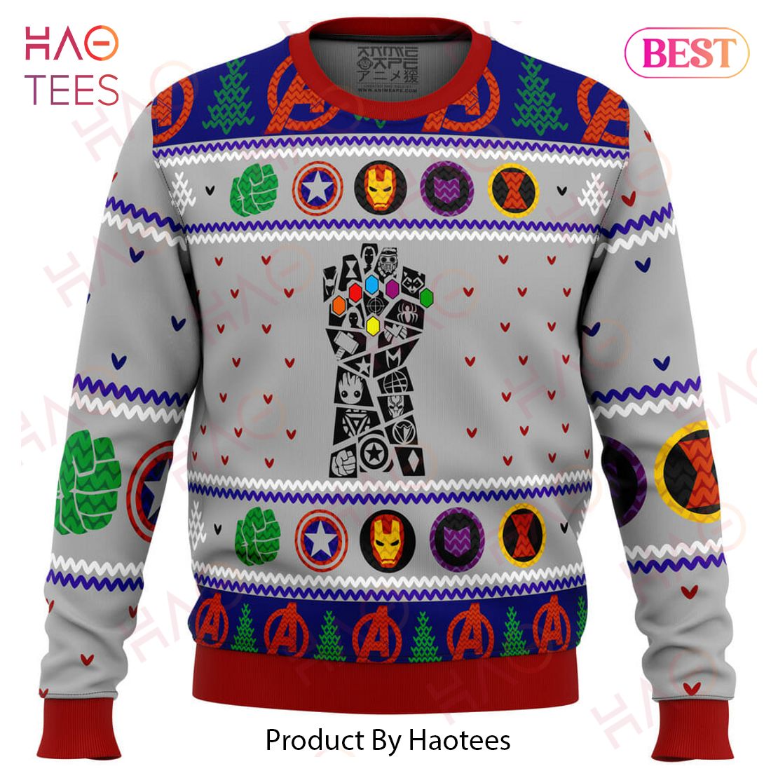 Avengers Gauntlet Ugly Christmas Sweater Avengers Gauntlet Ugly Christmas Sweater
