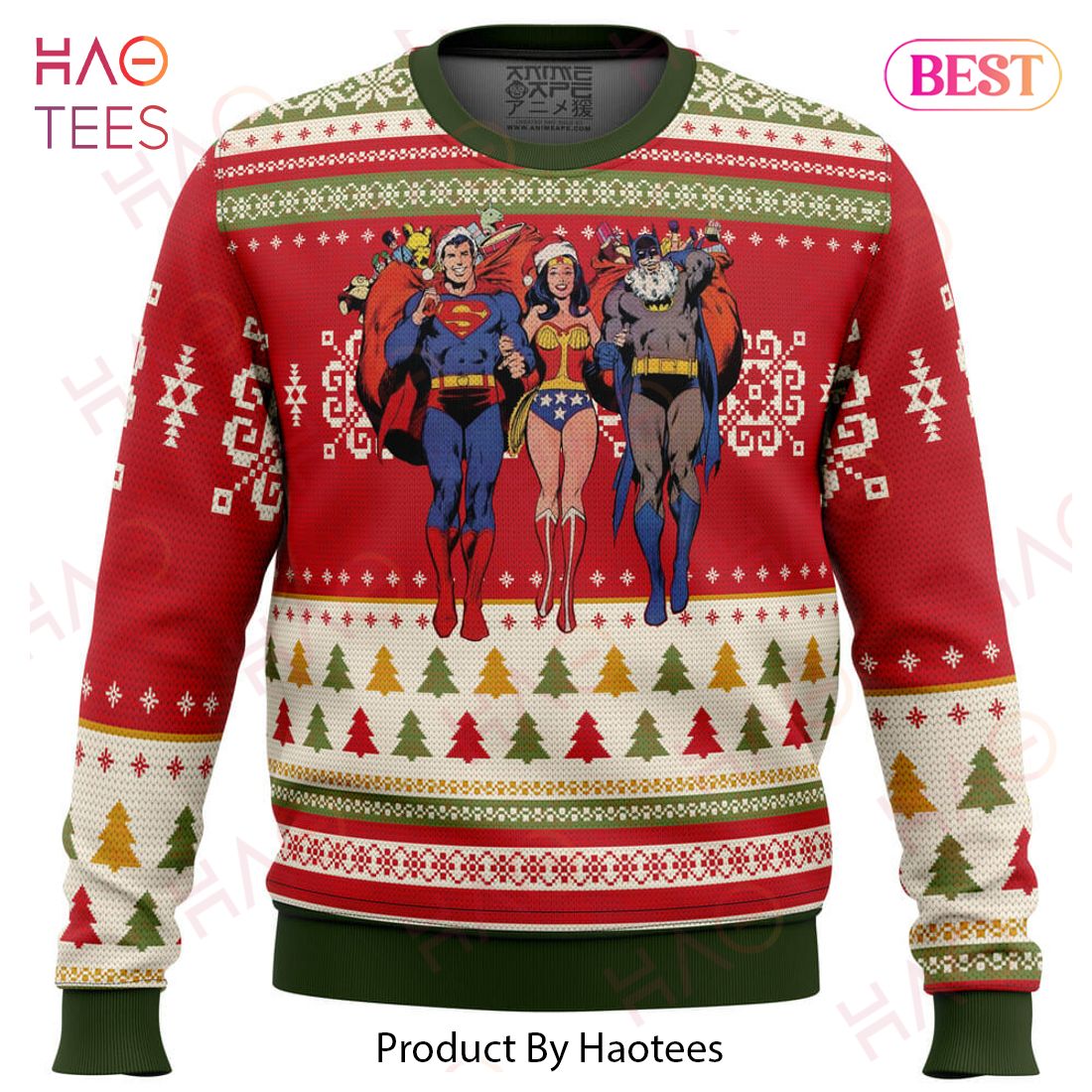 Batman superman Wonder woman Ugly Christmas Sweater Batman superman Wonder woman Ugly Christmas Sweater