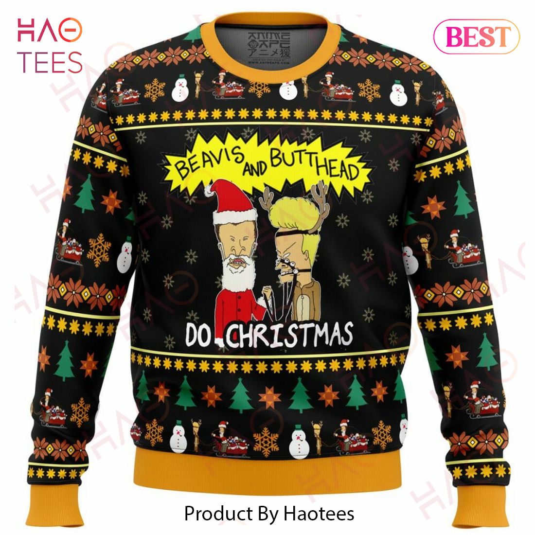 Beavis and Butthead Do Christmas Ugly Christmas Sweater Beavis and Butthead Do Christmas Ugly Christmas Sweater