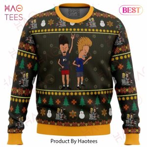Beavis and Butthead Rock On Ugly Christmas Sweater