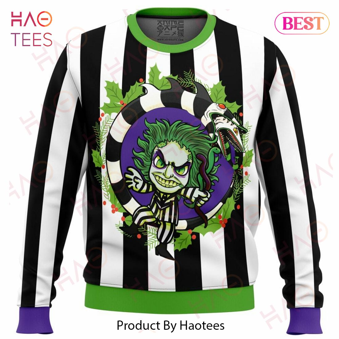 Beetle Juice Ugly Christmas Sweater Beetle Juice Ugly Christmas Sweater