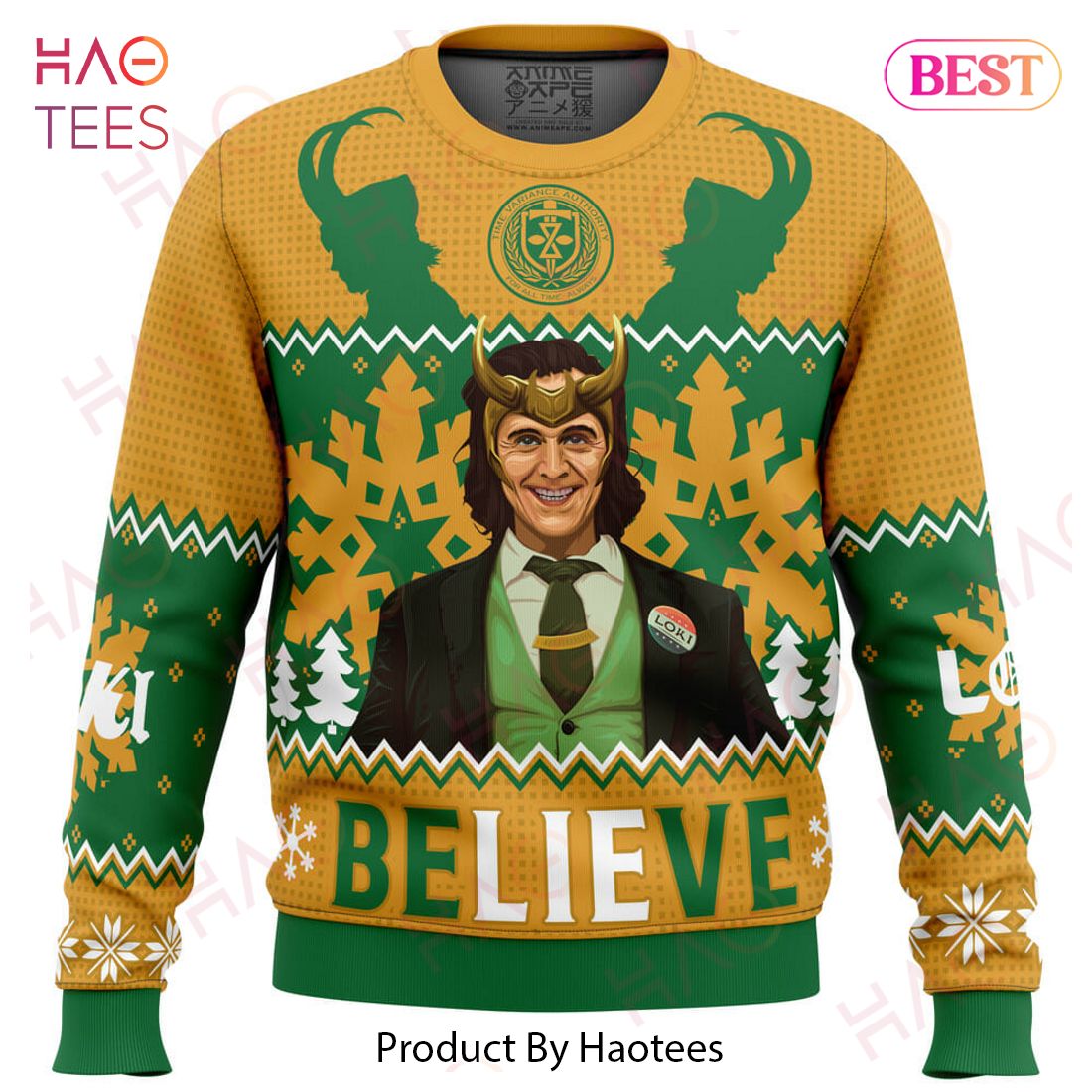 Believe Loki Marvel Ugly Christmas Sweater Believe Loki Marvel Ugly Christmas Sweater