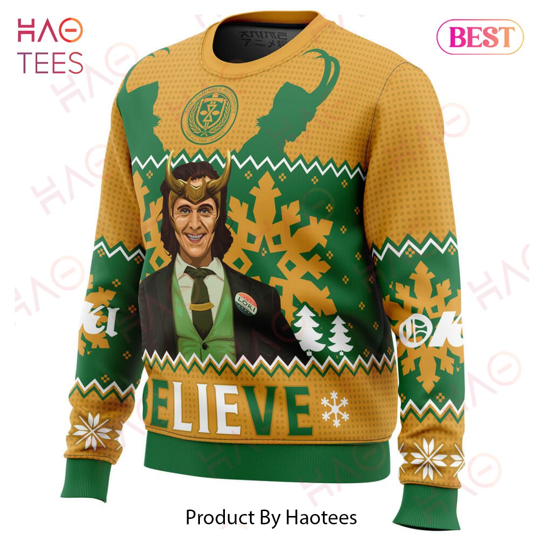 Believe Loki Marvel Ugly Christmas Sweater Believe Loki Marvel Ugly Christmas Sweater