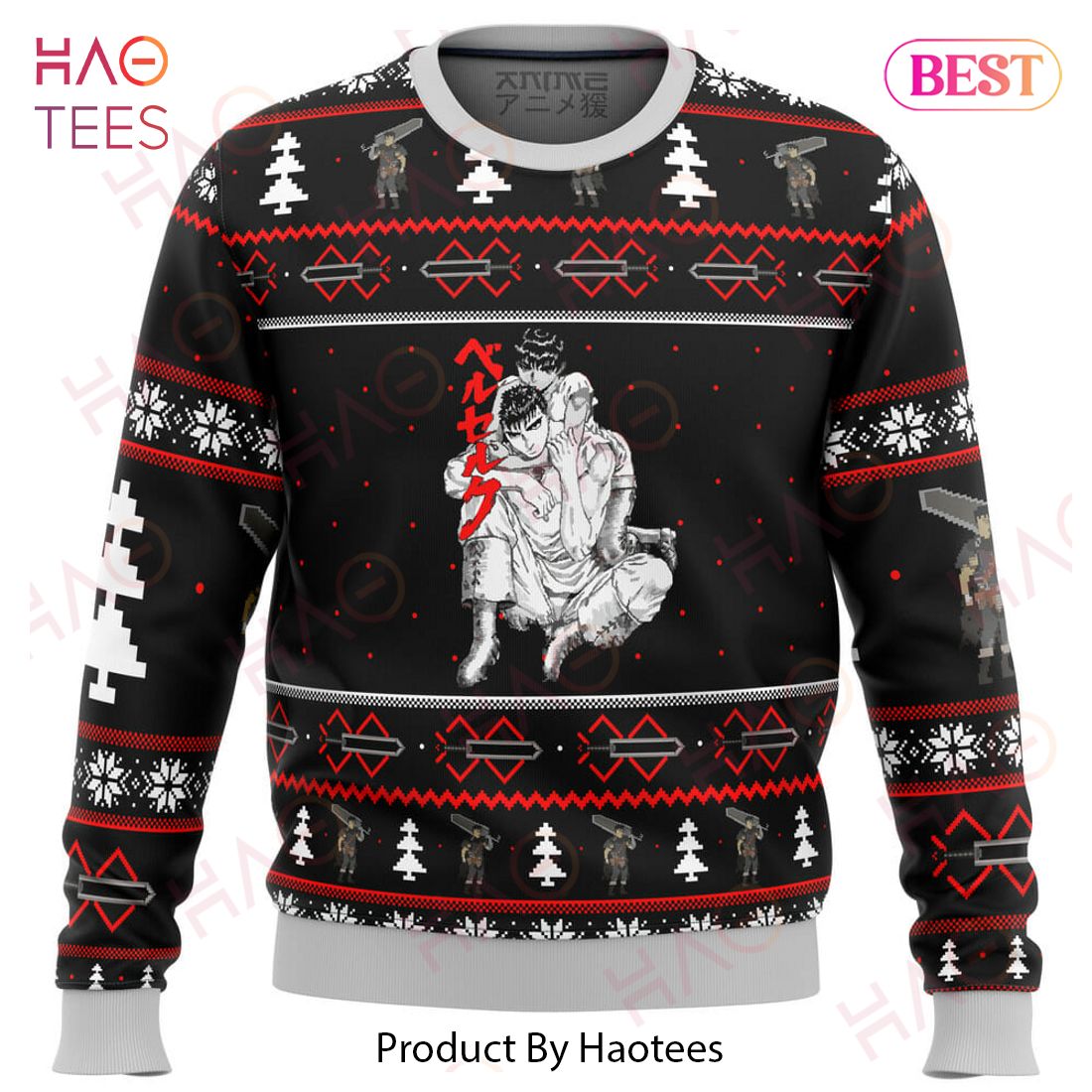 Berserk Guts and Casca Ugly Christmas Sweater Berserk Guts and Casca Ugly Christmas Sweater