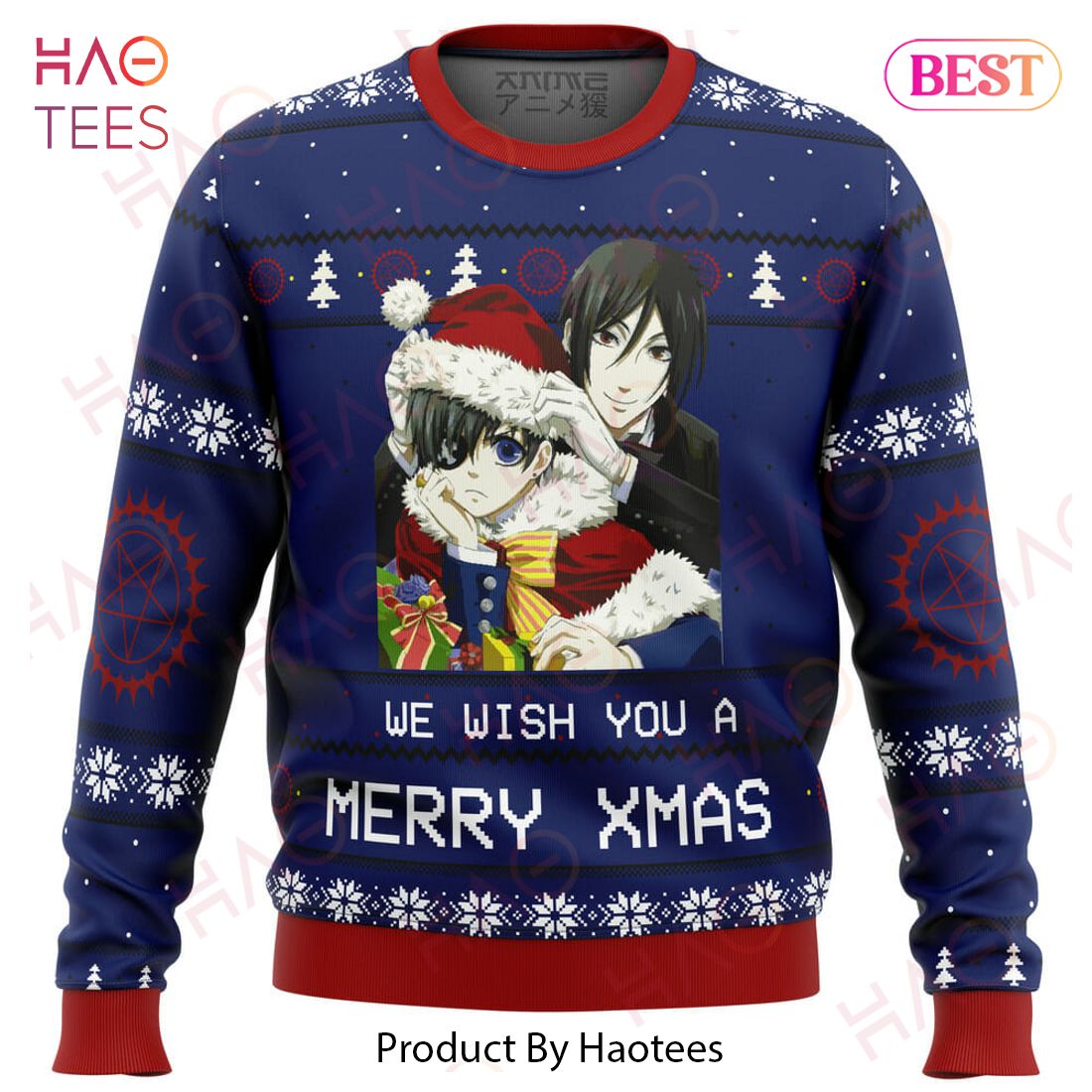 Black Butler Merry Xmas Ugly Christmas Sweater Black Butler Merry Xmas Ugly Christmas Sweater