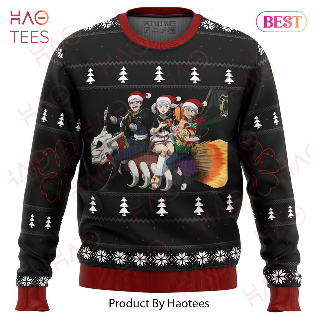 Black Clover Holiday Ugly Christmas Sweater Black Clover Holiday Ugly Christmas Sweater