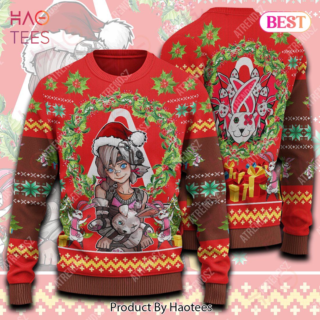 Borderlands Sweater Red Tina Bunny Ugly Sweater Borderlands Ugly Sweater 2022 Borderlands Sweater Red Tina Bunny Ugly Sweater Borderlands Ugly Sweater 2022