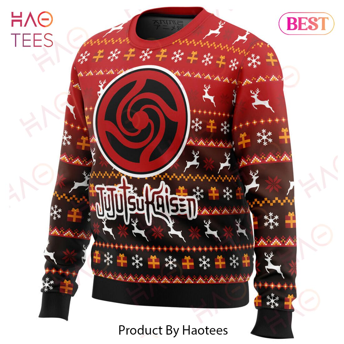 Bottons Symbol Jujutsu Kaisen Ugly Christmas Sweater Bottons Symbol Jujutsu Kaisen Ugly Christmas Sweater
