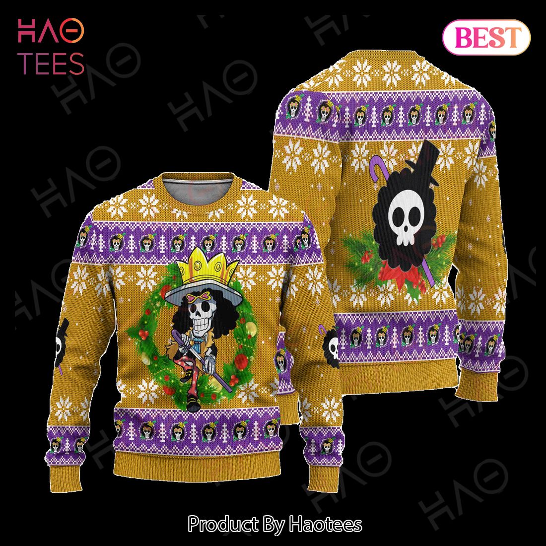 Brook One Piece Anime Ugly Christmas Sweater Xmas Gift Brook One Piece Anime Ugly Christmas Sweater Xmas Gift