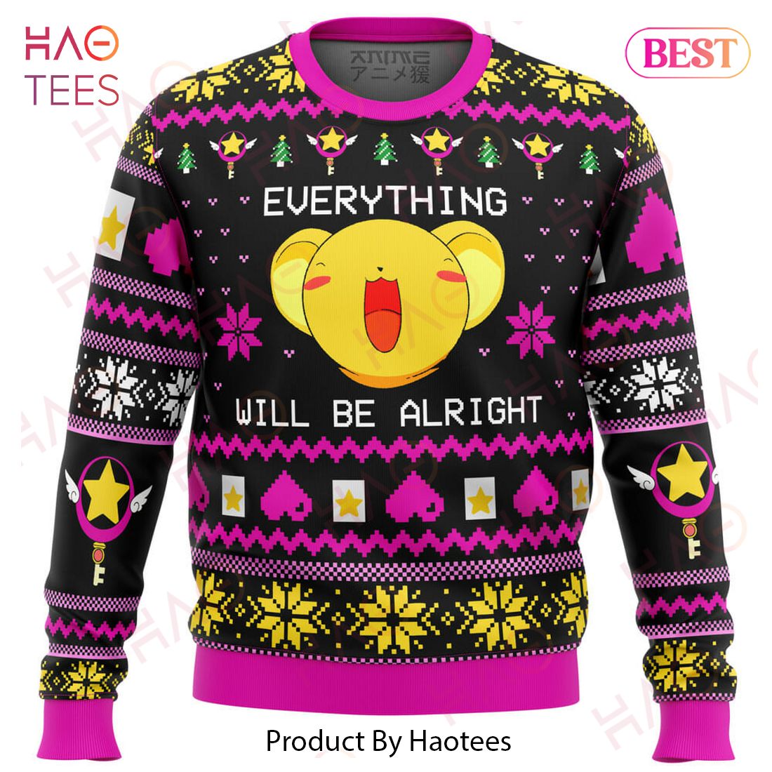CARDCAPTOR SAKURA HAPPY Ugly Christmas Sweater CARDCAPTOR SAKURA HAPPY Ugly Christmas Sweater