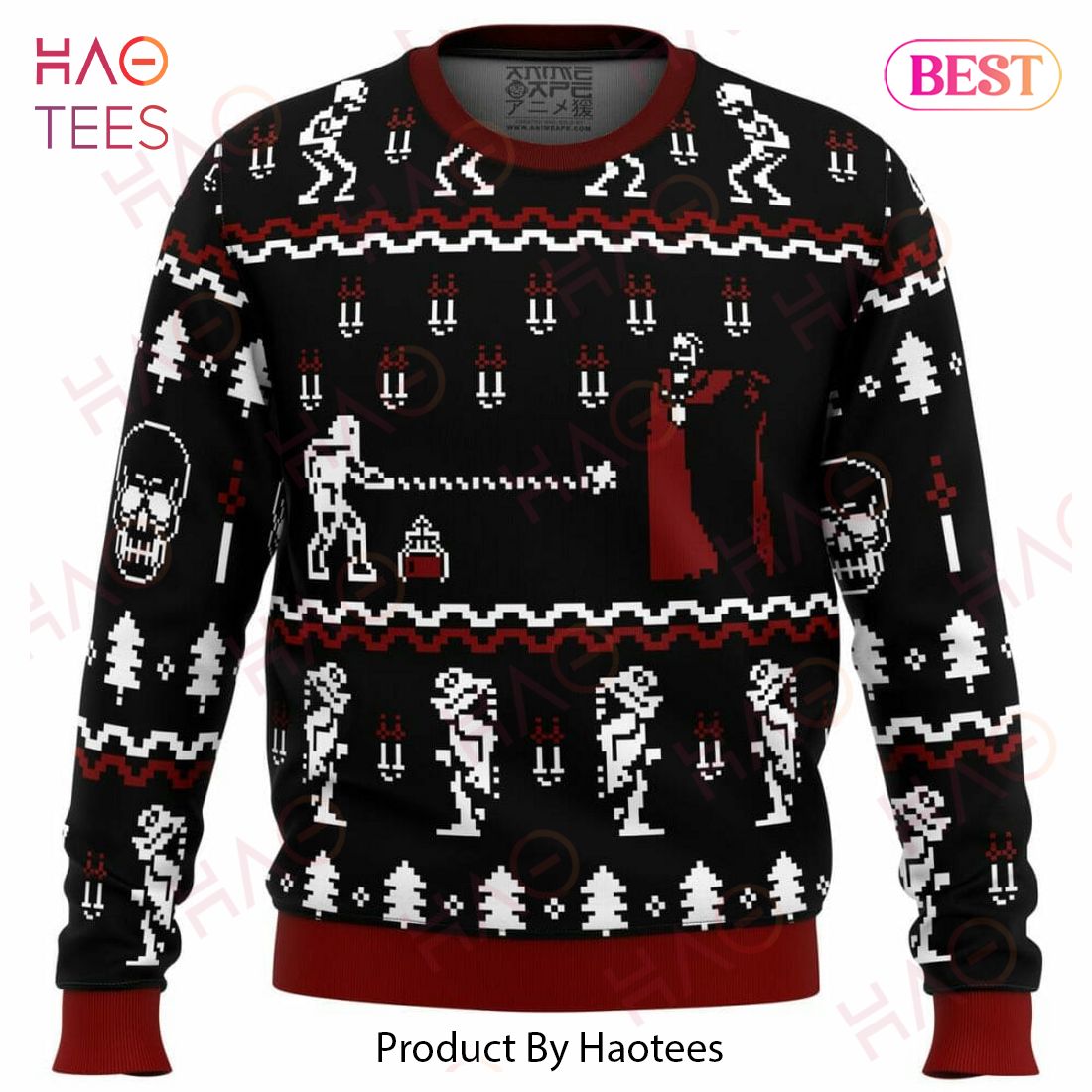 Castlevania Classic Game Ugly Christmas Sweater Castlevania Classic Game Ugly Christmas Sweater