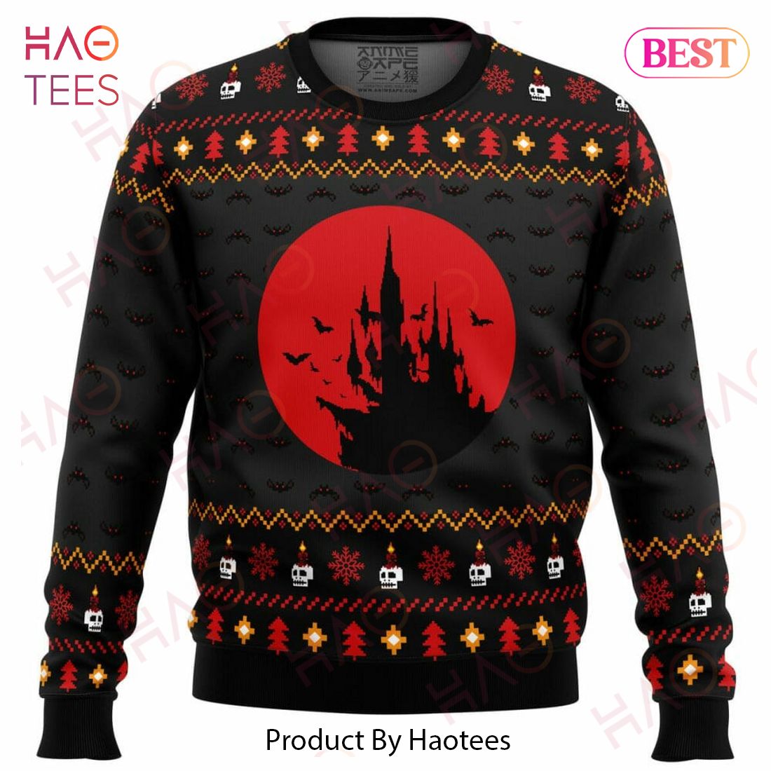 Castlevania Creepy Castle Ugly Christmas Sweater Castlevania Creepy Castle Ugly Christmas Sweater