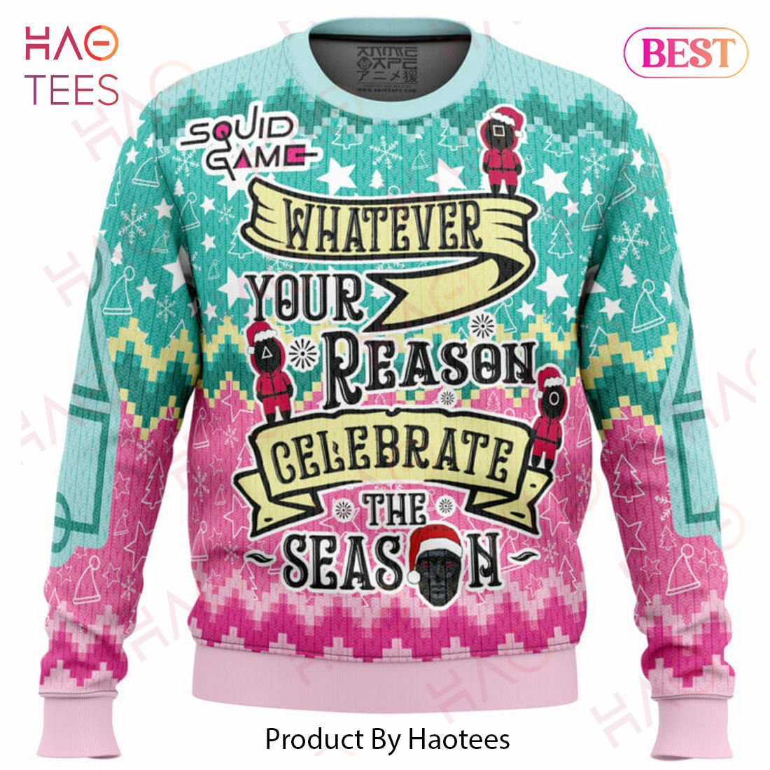 Celebrate the Season Squid Game Christmas Sweater Celebrate the Season Squid Game Christmas Sweater
