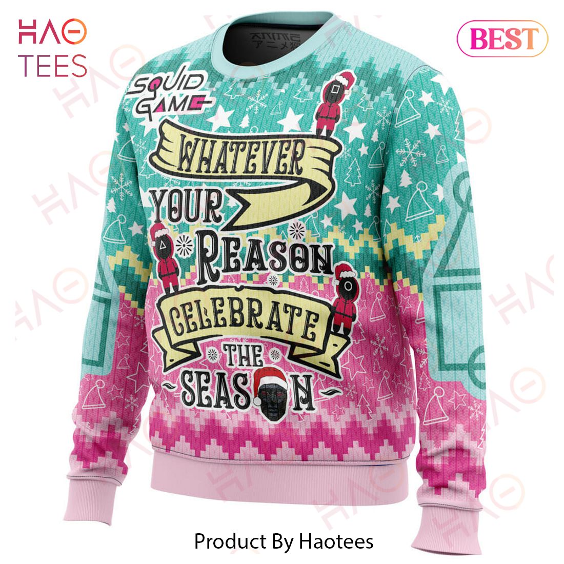 Celebrate the Season Squid Game Christmas Sweater Celebrate the Season Squid Game Christmas Sweater