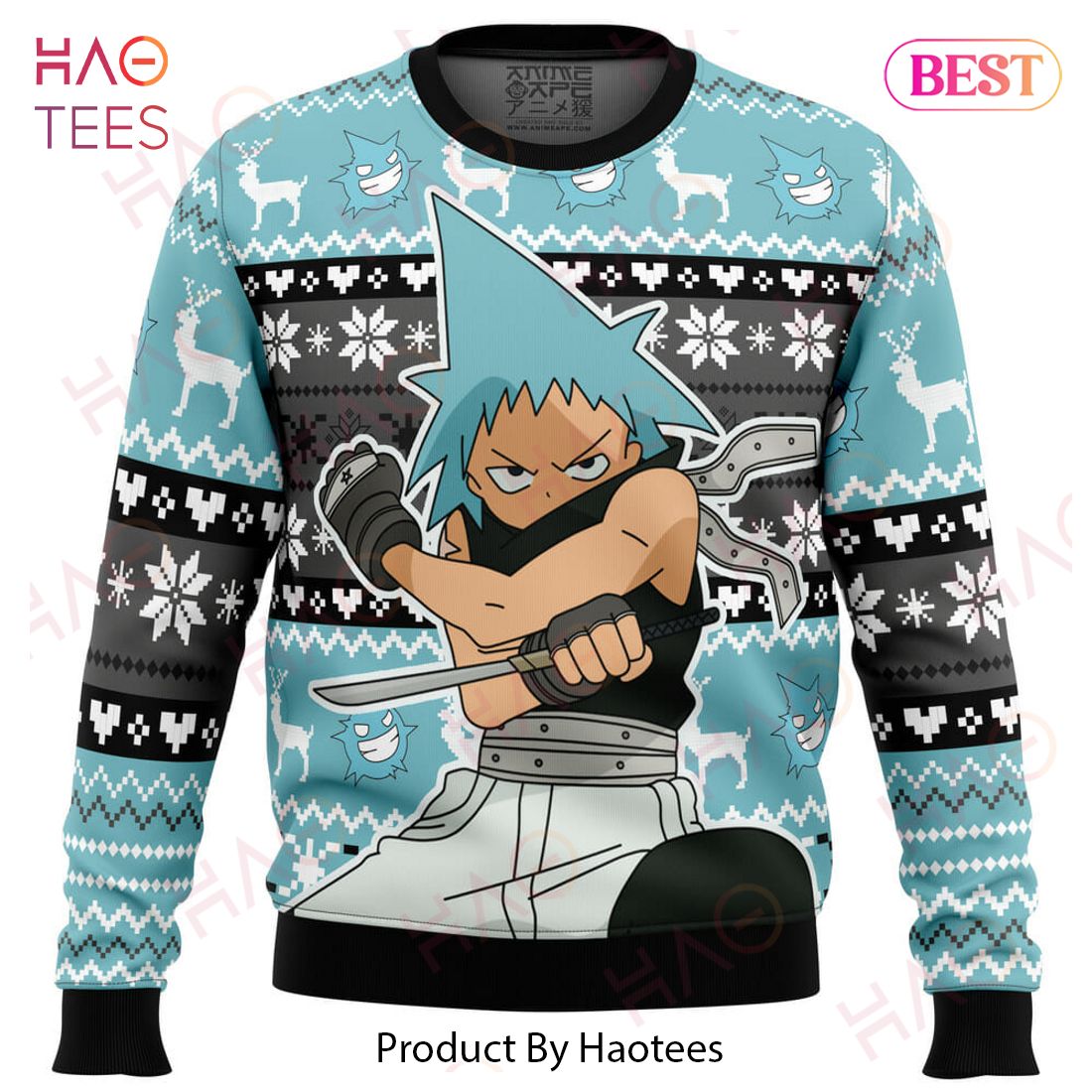 Christmas Black Star Soul Eater Ugly Christmas Sweater Christmas Black Star Soul Eater Ugly Christmas Sweater