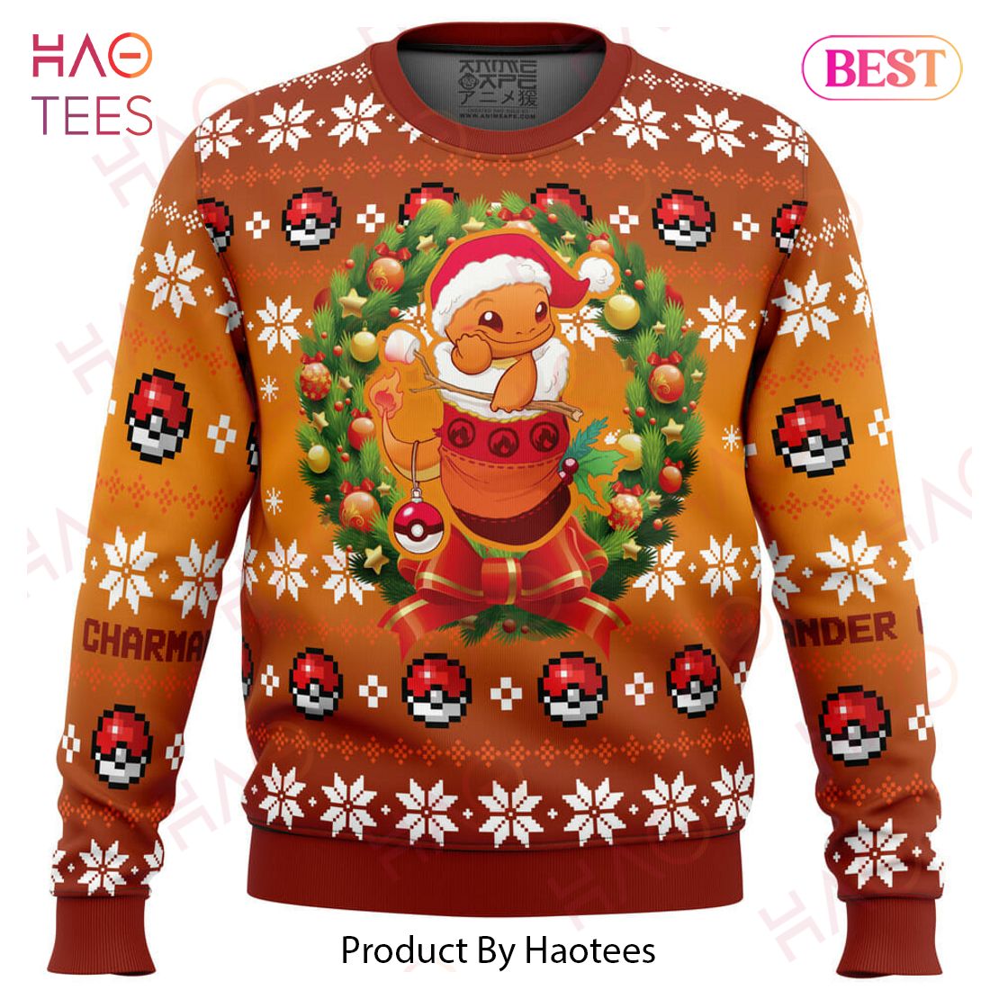 Christmas Charmander Pokemon Ugly Christmas Sweater Christmas Charmander Pokemon Ugly Christmas Sweater
