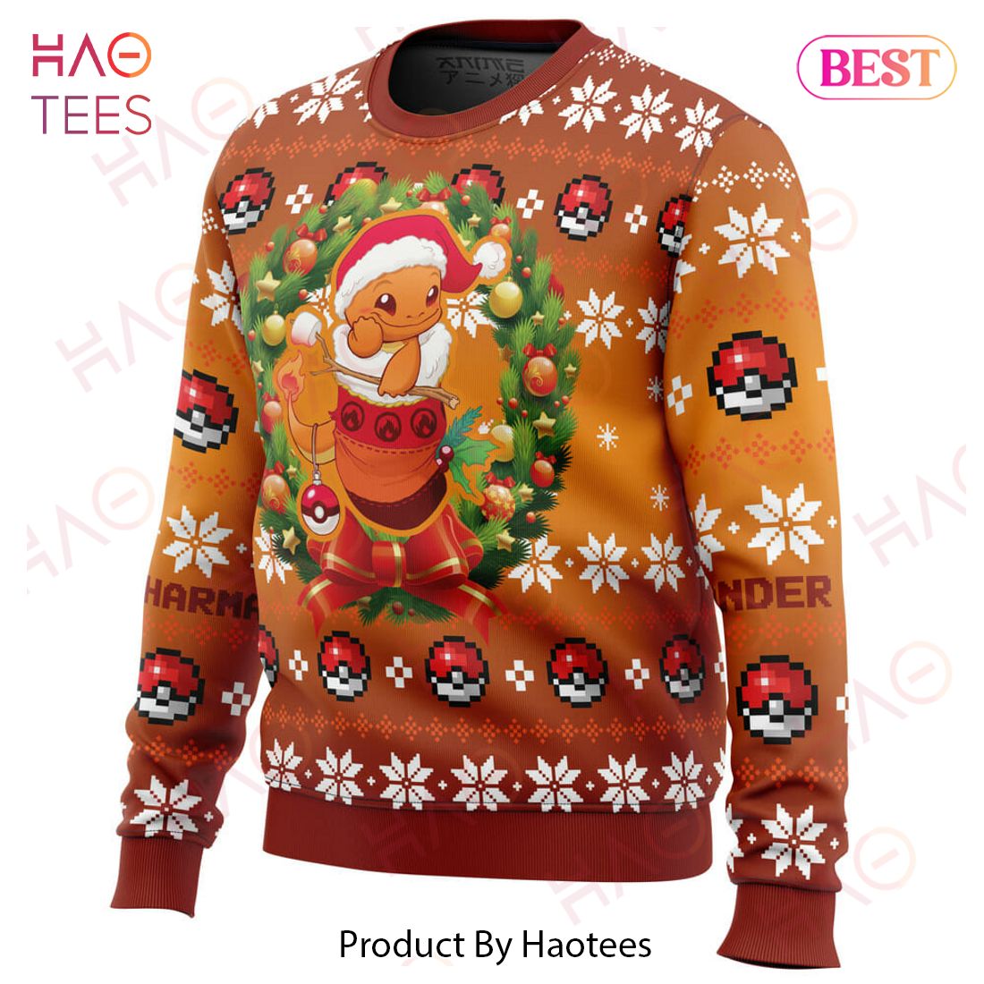 Christmas Charmander Pokemon Ugly Christmas Sweater Christmas Charmander Pokemon Ugly Christmas Sweater