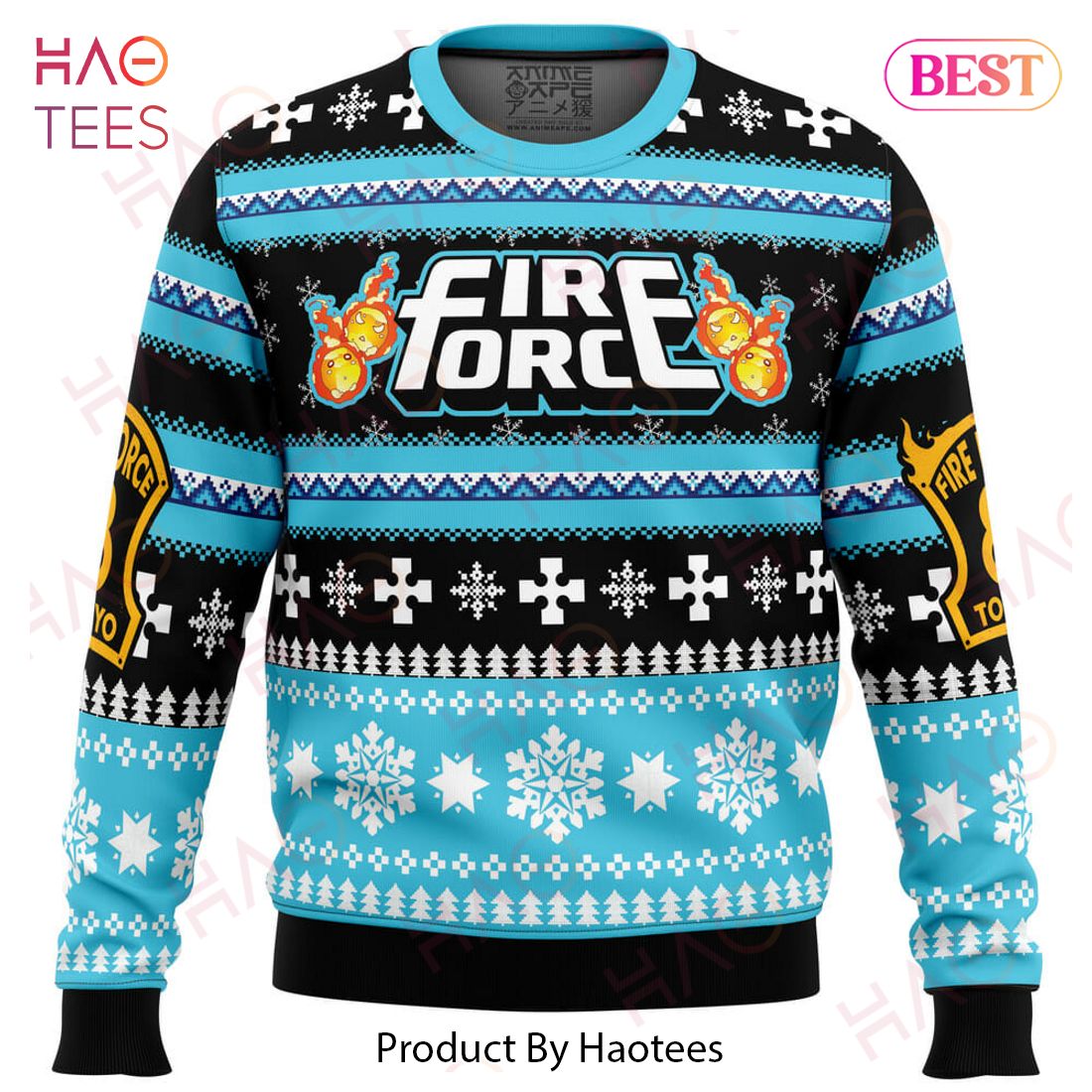 Christmas Flame Fire Force Ugly Christmas Sweater Christmas Flame Fire Force Ugly Christmas Sweater
