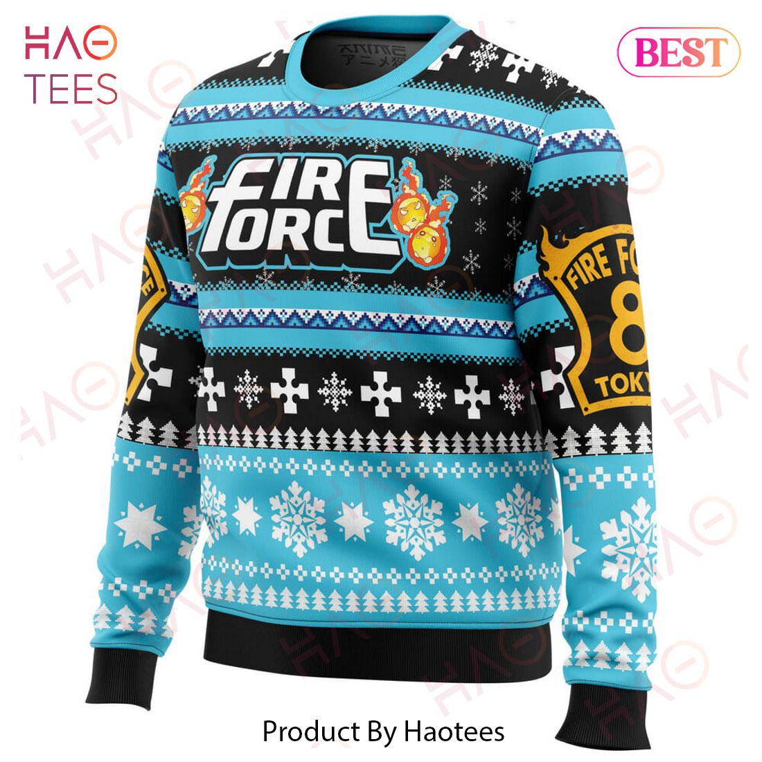 Christmas Flame Fire Force Ugly Christmas Sweater Christmas Flame Fire Force Ugly Christmas Sweater