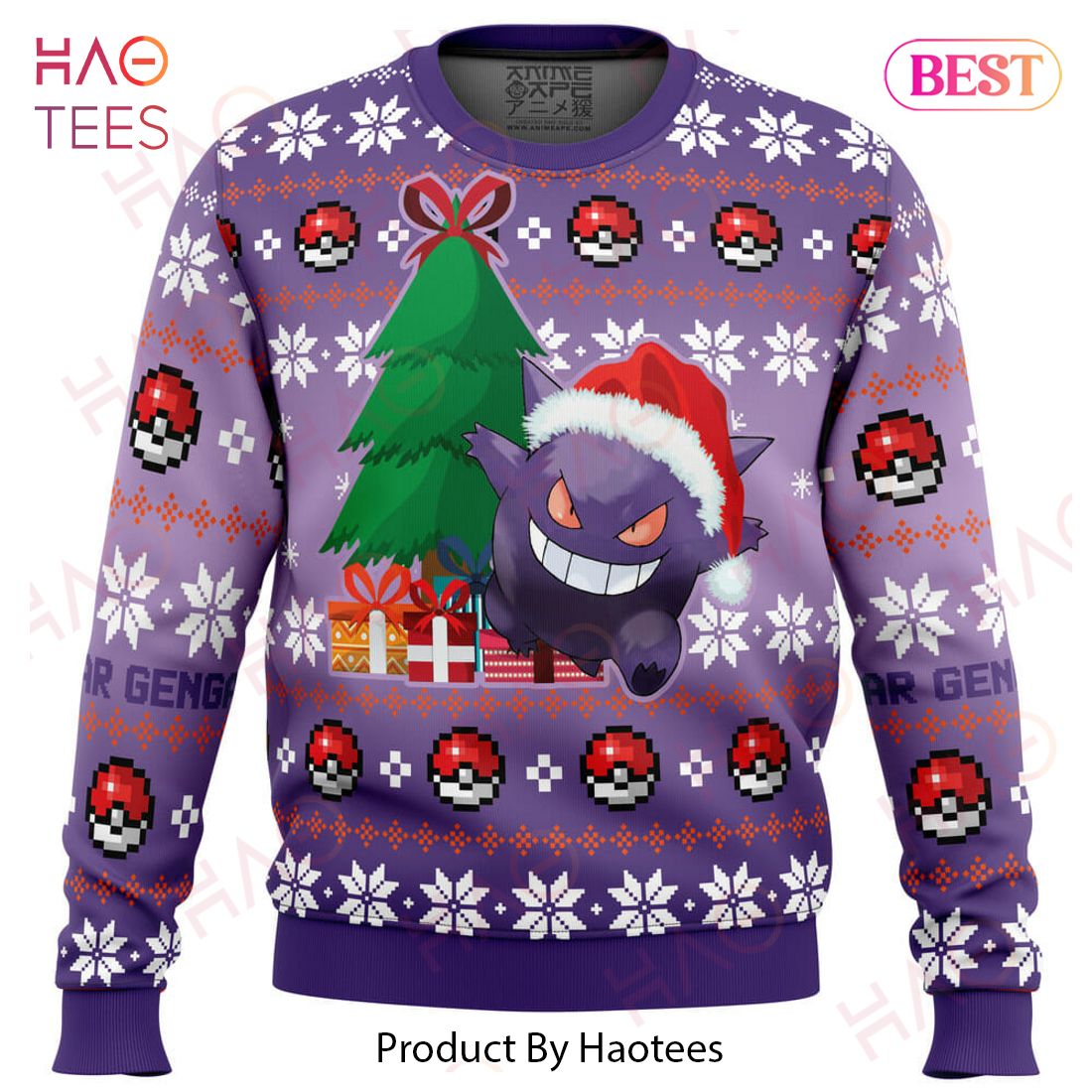 Christmas Gengar Pokemon Ugly Christmas Sweater Christmas Gengar Pokemon Ugly Christmas Sweater