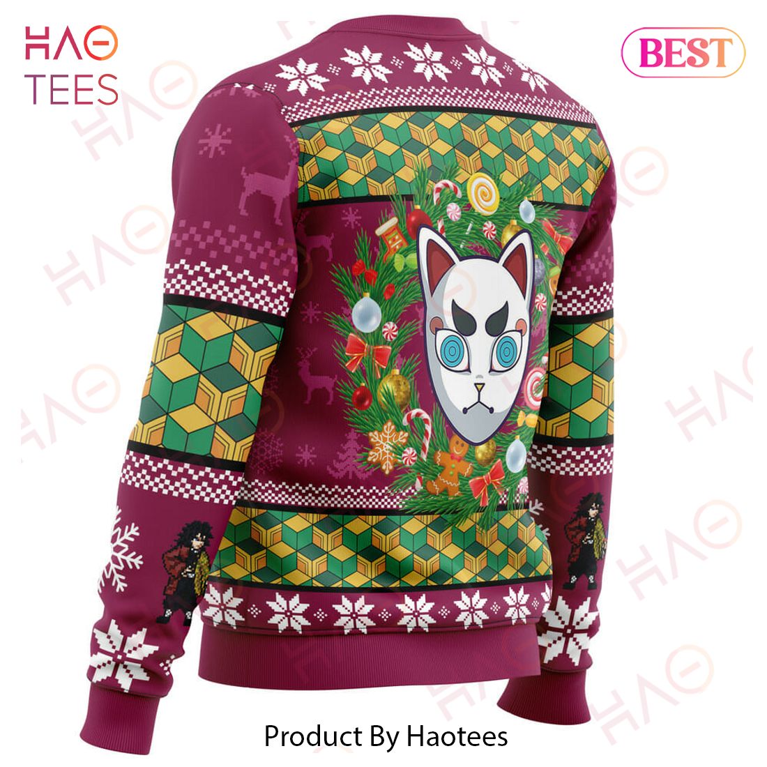 Christmas Giyuu Tomioka Demon Slayer Ugly Christmas Sweater Christmas Giyuu Tomioka Demon Slayer Ugly Christmas Sweater
