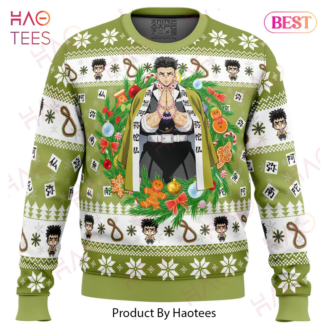 Christmas Gyomei Himejema Demon Slayer Ugly Christmas Sweater Christmas Gyomei Himejema Demon Slayer Ugly Christmas Sweater