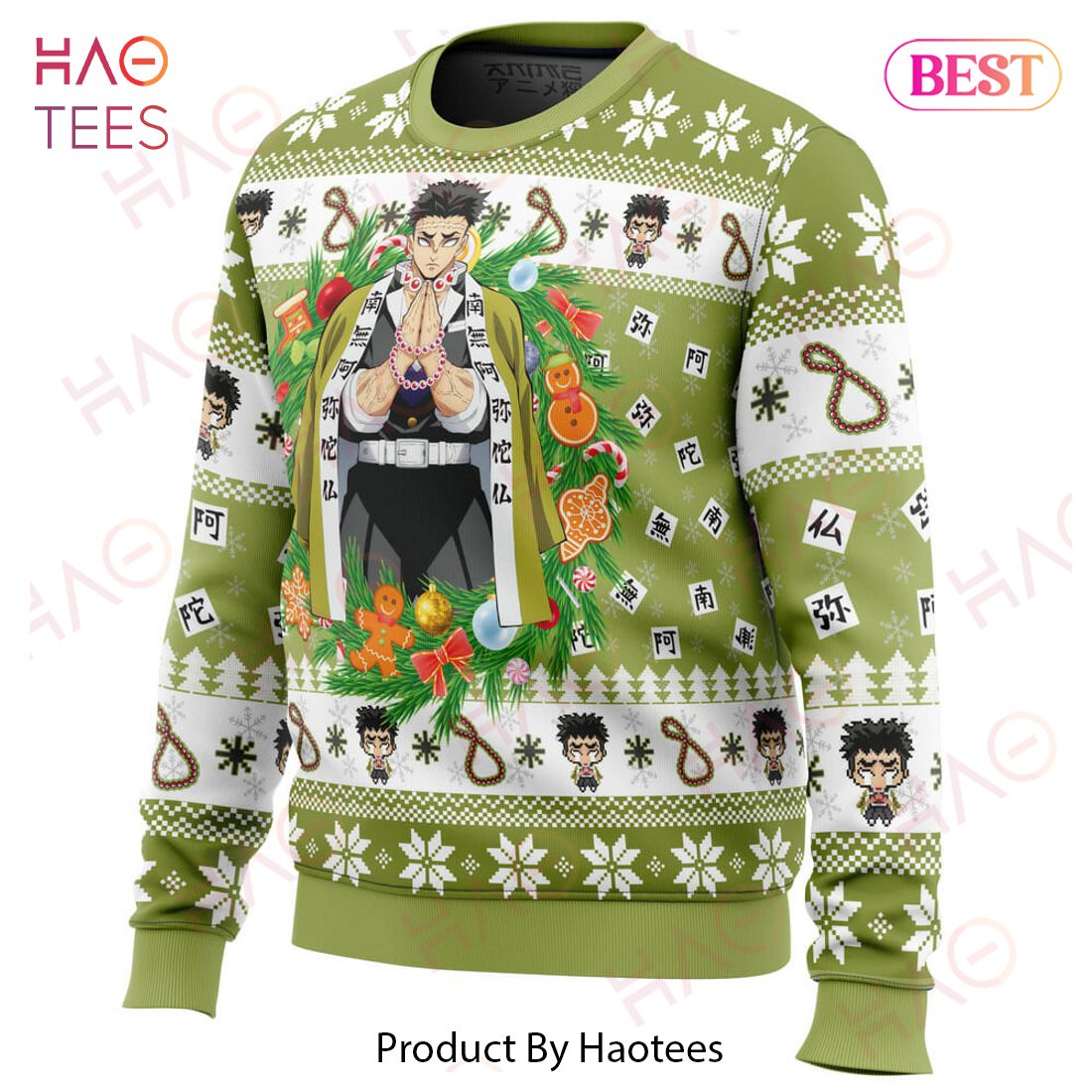 Christmas Gyomei Himejema Demon Slayer Ugly Christmas Sweater Christmas Gyomei Himejema Demon Slayer Ugly Christmas Sweater