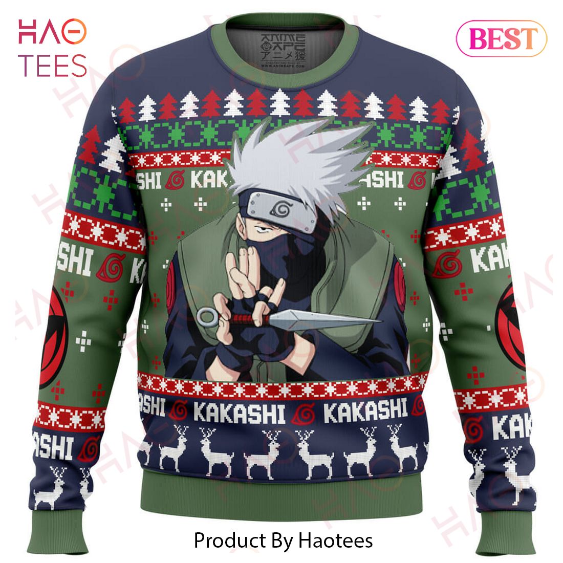 Christmas Kakashi Hatake Naruto Christmas Sweater Christmas Kakashi Hatake Naruto Christmas Sweater
