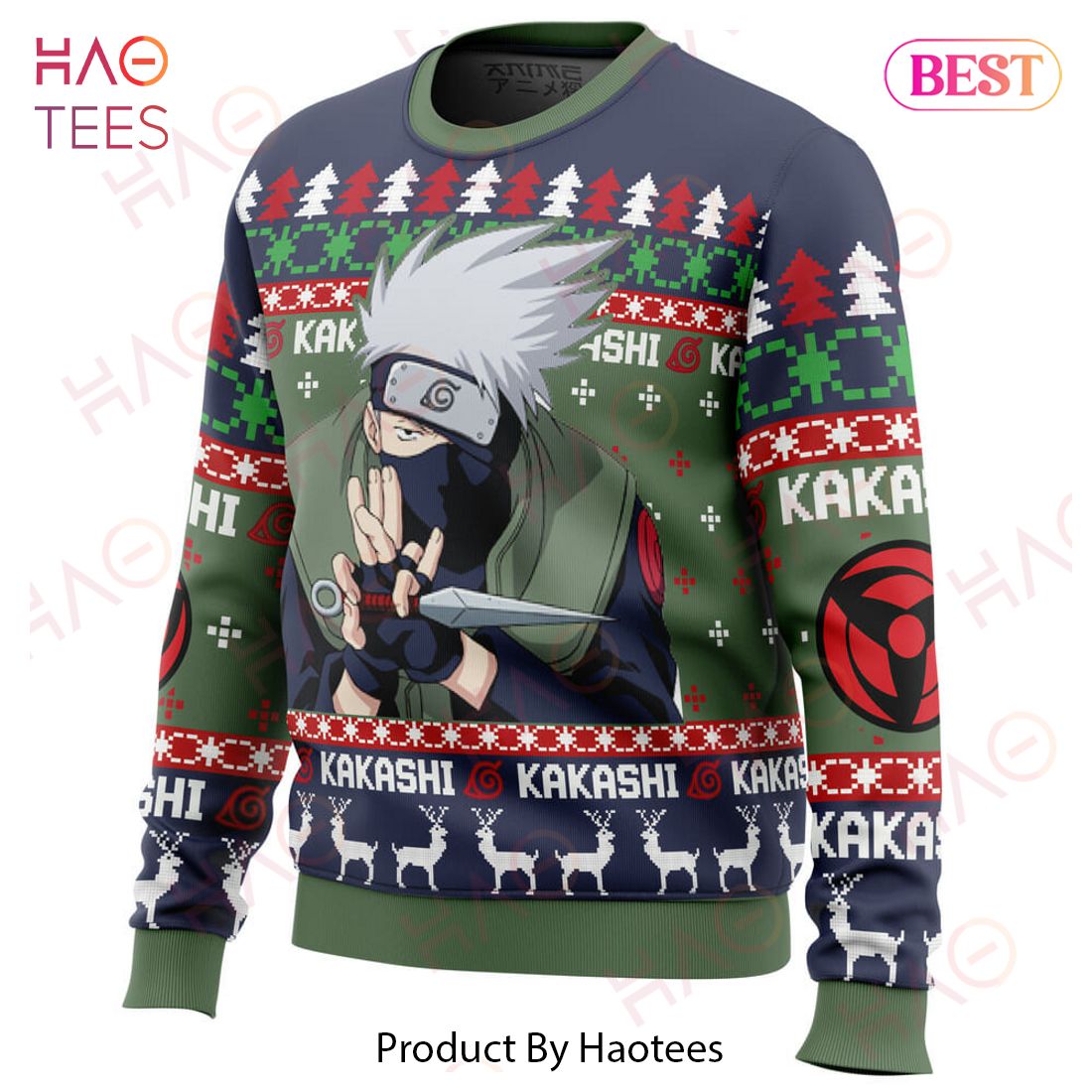 Christmas Kakashi Hatake Naruto Christmas Sweater Christmas Kakashi Hatake Naruto Christmas Sweater