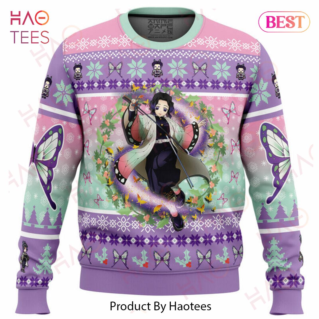 Christmas Kochou Shinobu Demon Slayer Ugly Christmas Sweater Christmas Kochou Shinobu Demon Slayer Ugly Christmas Sweater