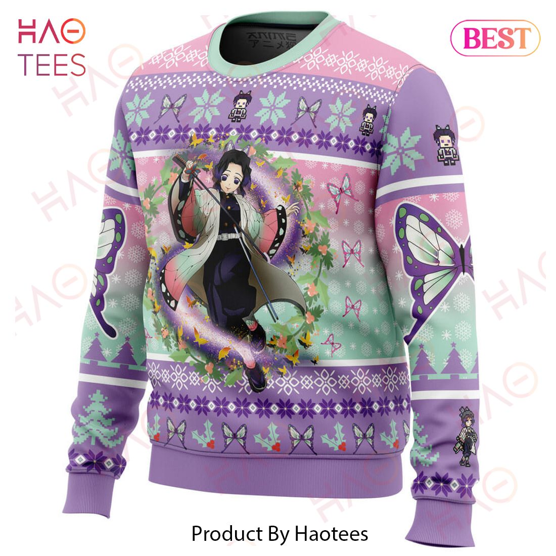 Christmas Kochou Shinobu Demon Slayer Ugly Christmas Sweater Christmas Kochou Shinobu Demon Slayer Ugly Christmas Sweater