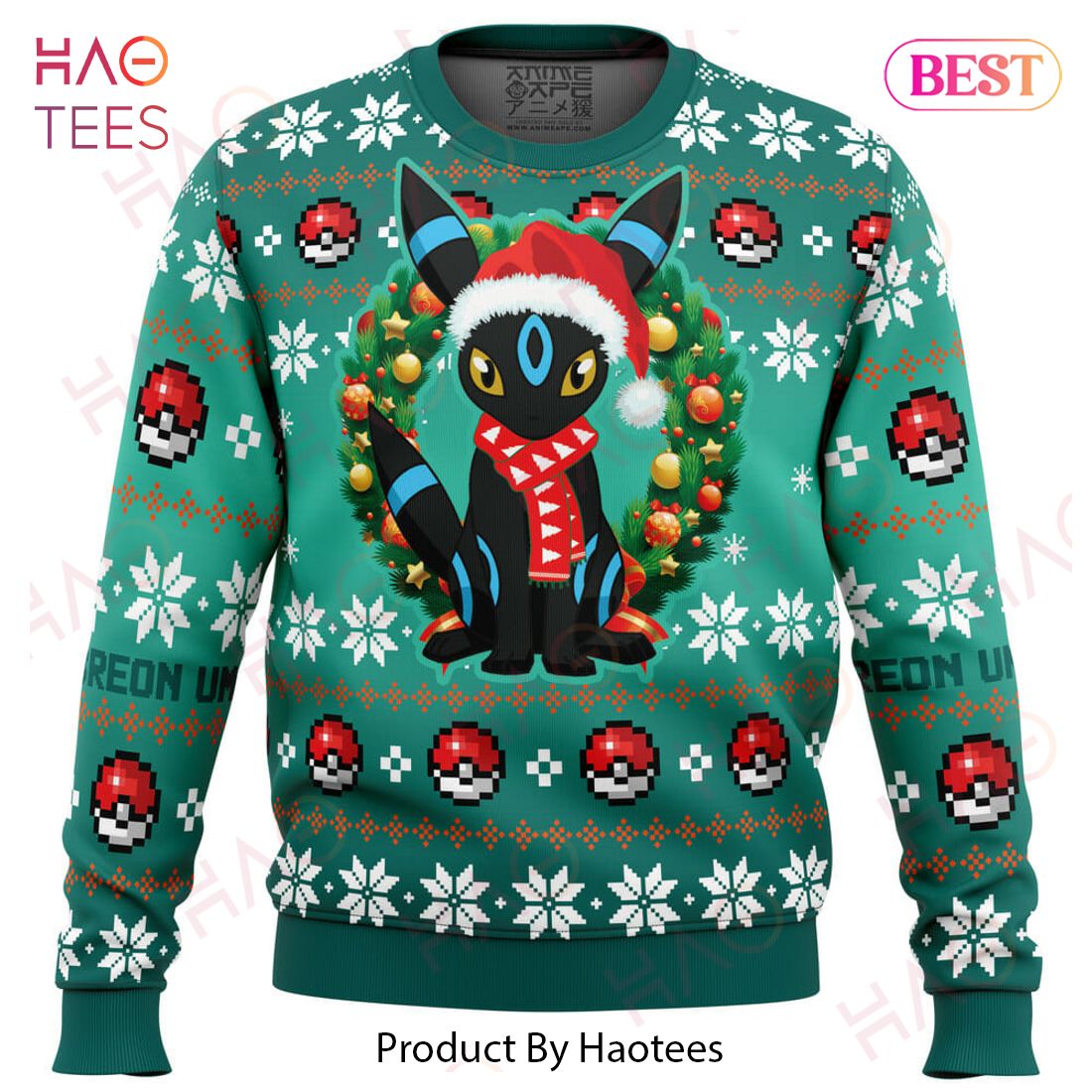 Christmas Umbreon Pokemon Ugly Christmas Sweater Christmas Umbreon Pokemon Ugly Christmas Sweater