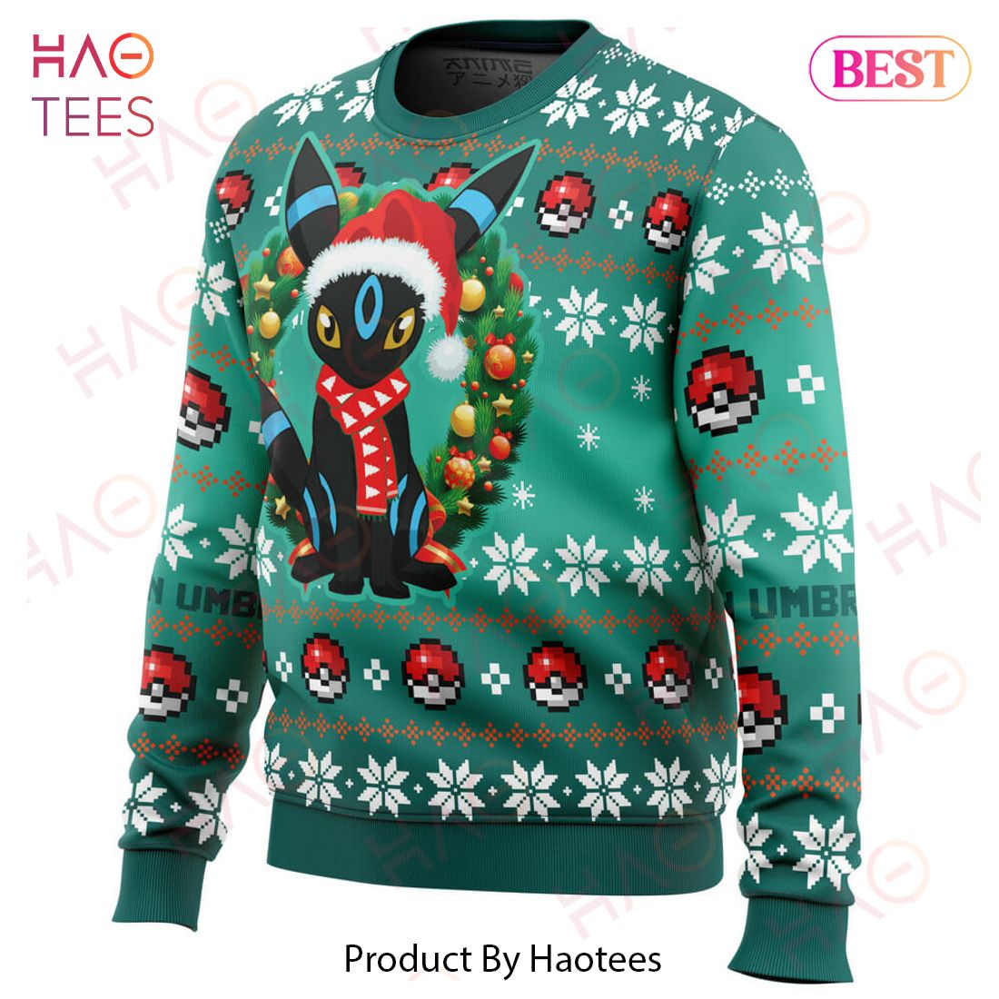 Christmas Umbreon Pokemon Ugly Christmas Sweater Christmas Umbreon Pokemon Ugly Christmas Sweater