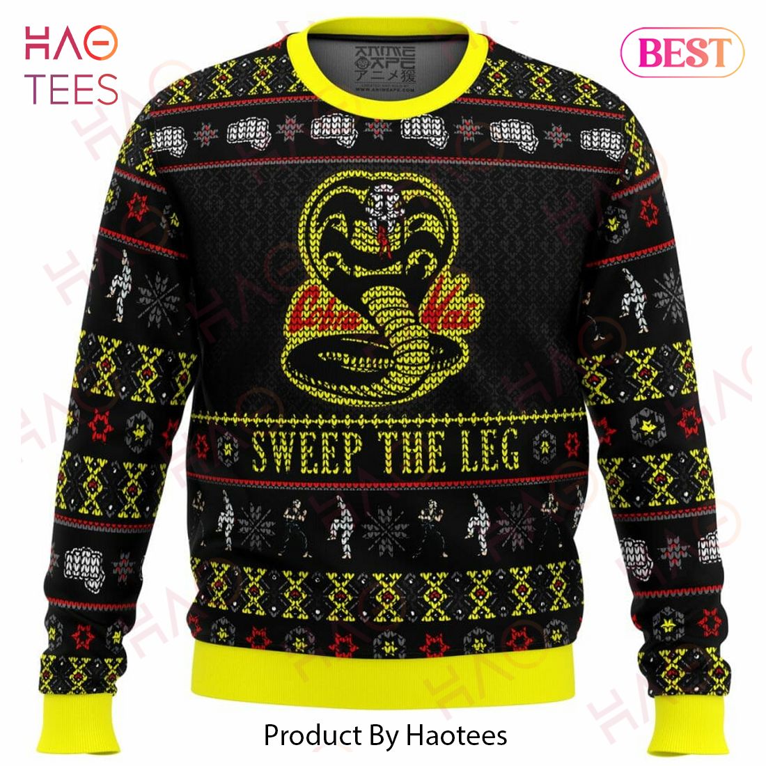 Cobra Kai Sweep The Leg Karate Kid Ugly Christmas Sweater Cobra Kai Sweep The Leg Karate Kid Ugly Christmas Sweater