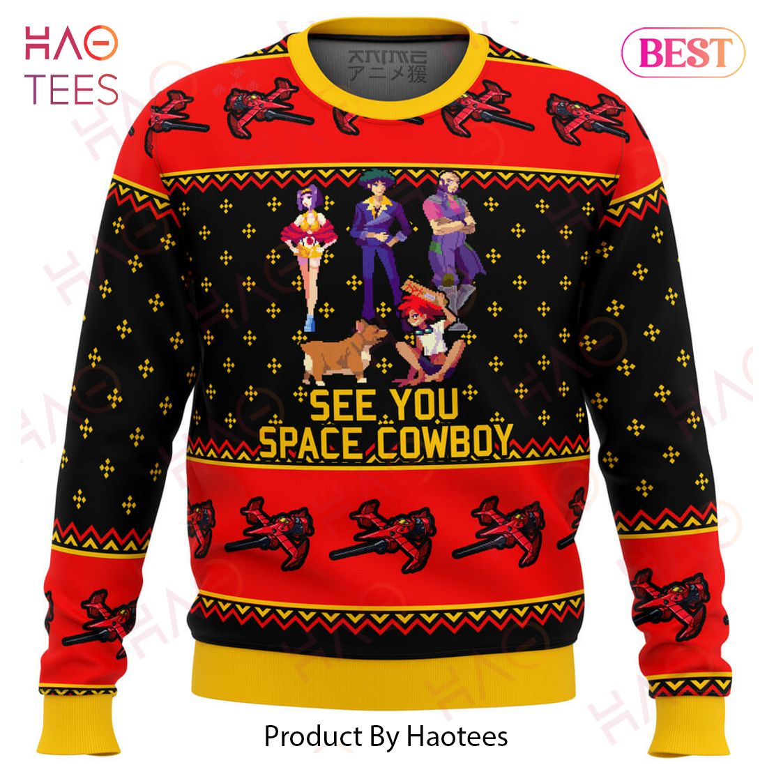 Cowboy Bebop See You Space Cowboy Ugly Christmas Sweater Cowboy Bebop See You Space Cowboy Ugly Christmas Sweater