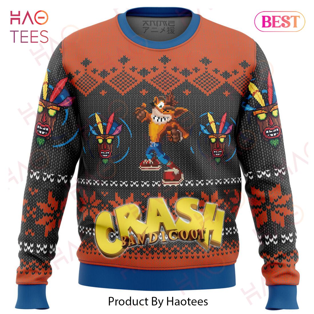 Crash Bandicoot Alt Ugly Christmas Sweater Crash Bandicoot Alt Ugly Christmas Sweater