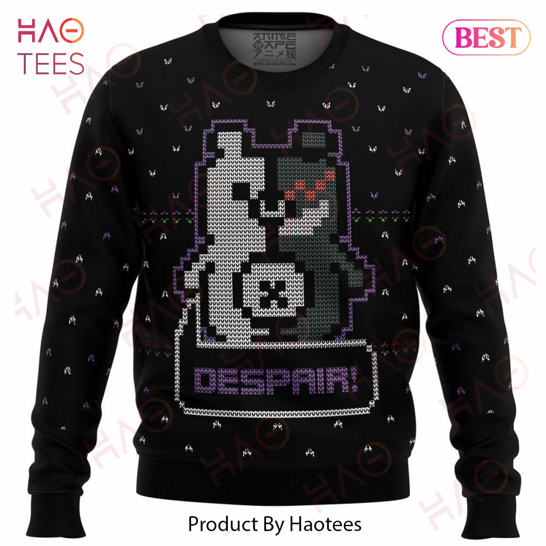 Danganropa Monokuma Despair Ugly Christmas Sweater Danganropa Monokuma Despair Ugly Christmas Sweater