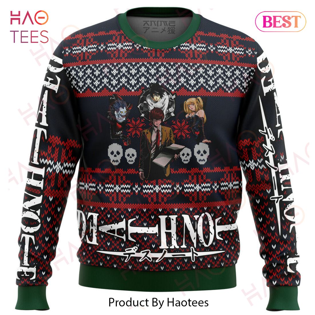 Death Note Characters Alt Ugly Christmas Sweater Death Note Characters Alt Ugly Christmas Sweater