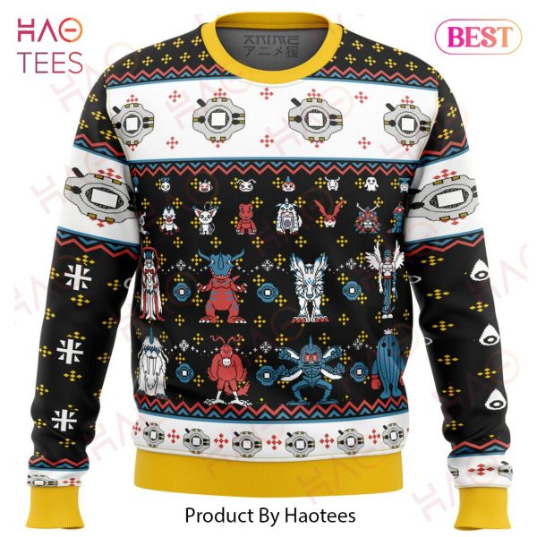Digimon Sprites Ugly Christmas Sweater